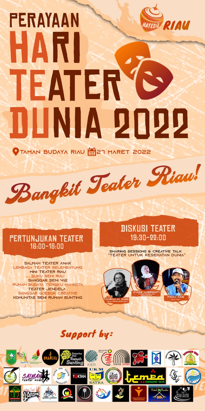 Besok, Seniman Riau Rayakan Hari Teater Dunia