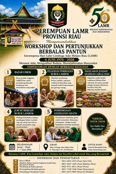 Meriahkan HUT LAM Riau, Perempuan LAM Gelar Berbagai Kegiatan Kebudayaan