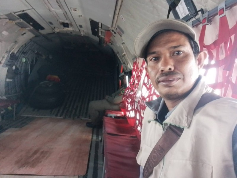 Rahmat Ramadhan, Wartawan Asal Bener Meriah Naik Hercules dan Lewati Longsor Demi UKW