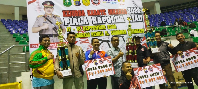 Kontingan Polresta Pekanbaru Juara Umum Kejurda Karate Inkans 2022
