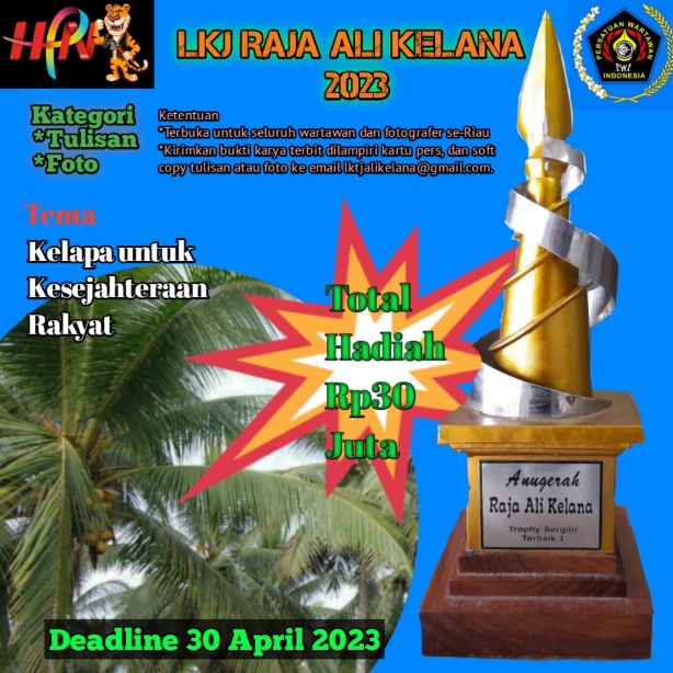 Deadline 30 April 2023, LKJ Raja Ali Kelana Berhadiah Rp30 Juta