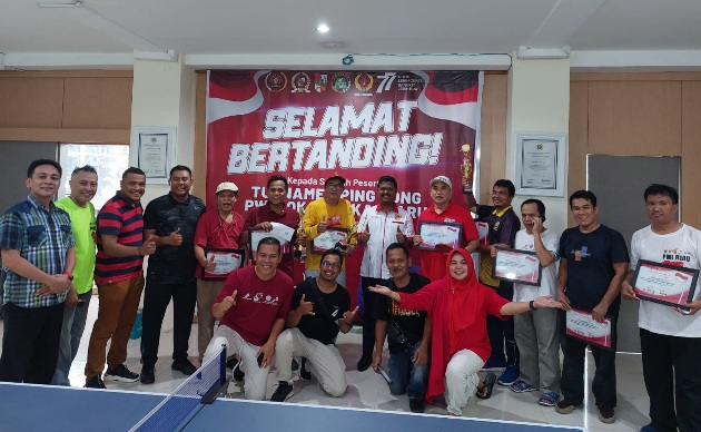 PWI Riau Pokja Pekanbaru Gelar Turnamen Pingpong